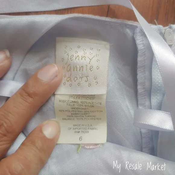 Girls Blue Easter Sunday Spring Dress - Picture 5 of 7